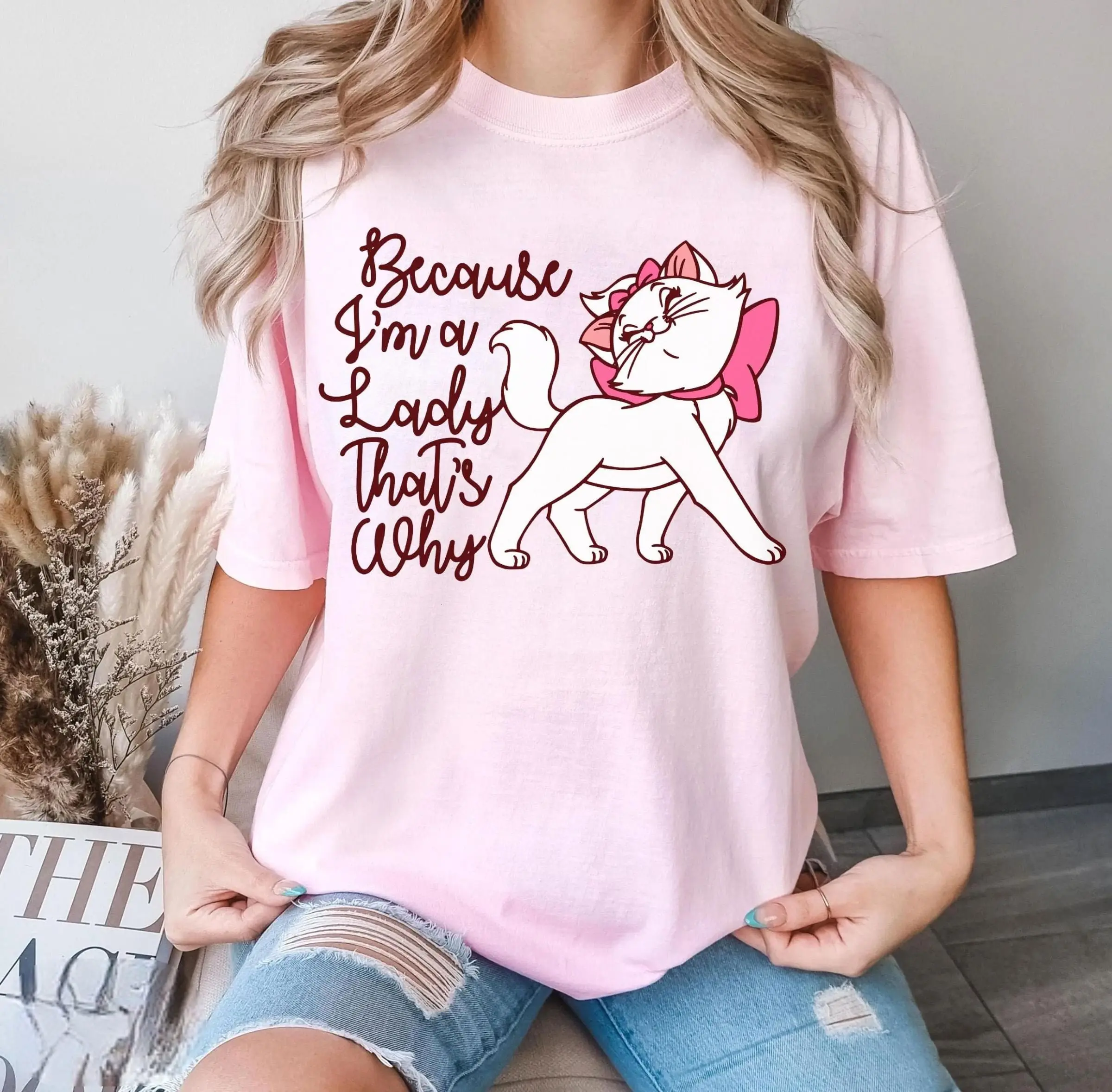 Comfort Colors Cat Because I'm A Lady That's Why Shirt, WDW Shirt For Women, The Aristocats Shirt, Vacation Womens Shirt