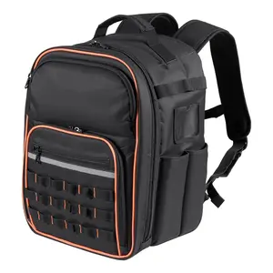 Heavy-Duty Multi-Functional Tool Backpack, 49-Pocket Tool Organizer with Laptop Compartment, Reinforced Fabric Base, for Electrician Jobsite Use, Heavy-Duty Tool Bags, Multi-Functional Tool Bags