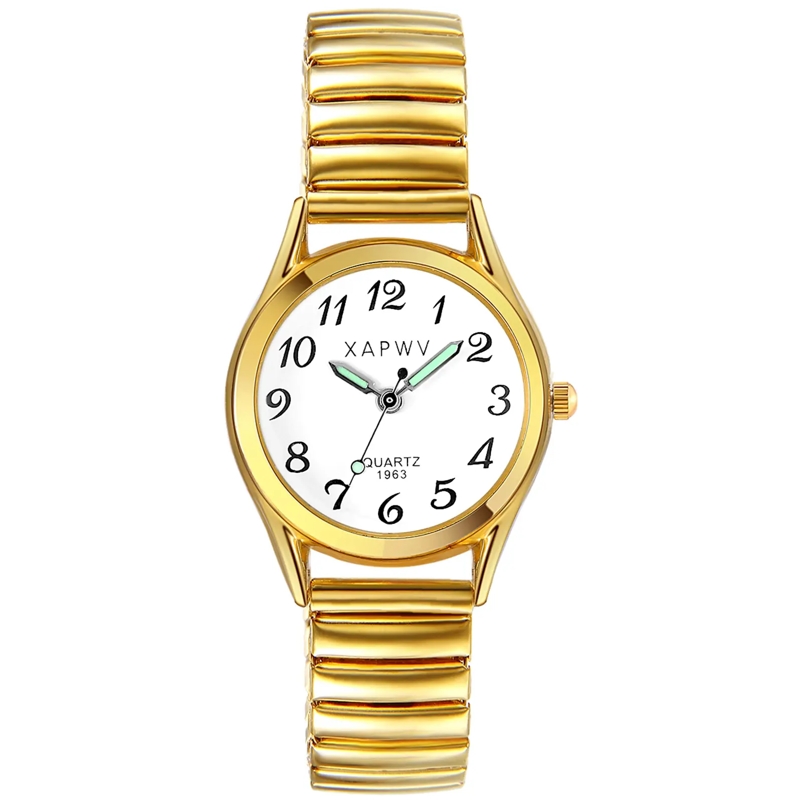OIDEA Womens Slim Big Number Watch with Stretch Bracelet Band, Luminous Hands Quartz Wristwatch summerwins