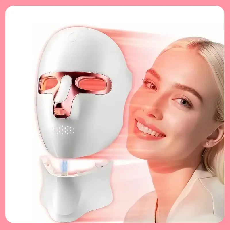 7-Color LED Face Mask, At-Home Photon Light Therapy Skincare Tool for Brightening & Smoother Skin, Rechargeable 400mAh Device with Face & Neck Coverage, Lightweight Soothing Beauty Instrument for Radiant Glow, Ideal Gift for Valentine’s Day