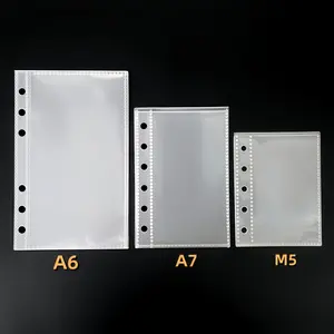 10/20/30p/bag M5/A6/A7 Transparent Ring Binder, Plastic Protective Cover, Portable Sticker Notebook, Photo Album Accessory, Album Ring Binder Replacement Core, High Quality PP Material