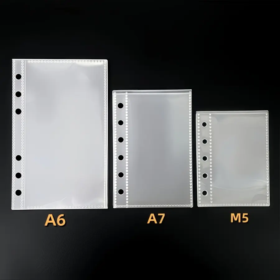 10/20/30p/bag M5/A6/A7 Transparent Ring Binder, Plastic Protective Cover, Portable Sticker Notebook, Photo Album Accessory, Album Ring Binder Replacement Core, High Quality PP Material