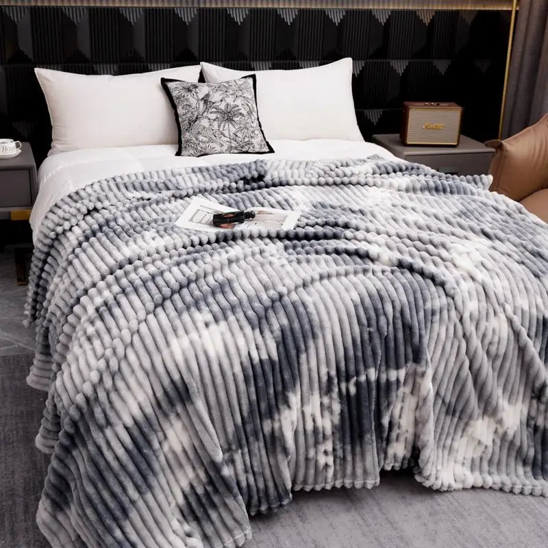 Tie Dye Plush Blanket, 1 Count Soft Comfortable Blanket, Multifunctional Blanket for Home Office Living Room, Christmas Gifts, Christmas Decorations