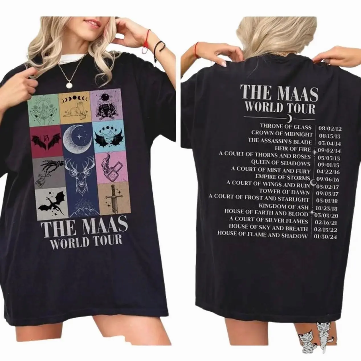 Sarah J. Maas Tour Comfort Colors tee, Licensed SJM merch, Throne of Glass TOG shirt, ACOTAR merch, Crescent City Fan Apparel Top Womenswear, Gift for Him or Her U9P