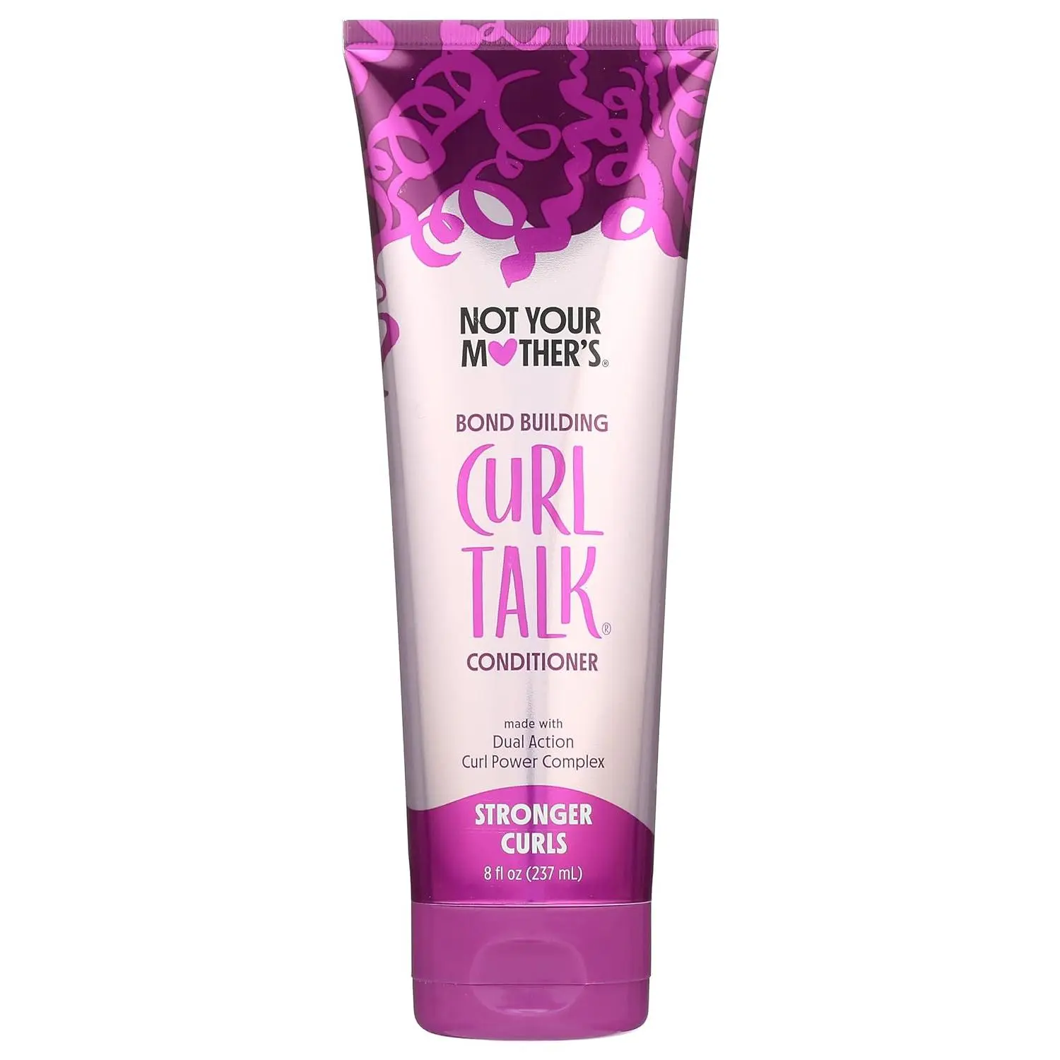 NOT YOUR MOTHER'S Curl Talk Bonding Purple Conditioner - 8 Fl Oz Organic Liquid Haircare Body Care Product for Adults, Animal-Safe, Wavy & All Hair Types with Curl Enhancement (Not Your Mother Hair Products Line), Natural Curls, Curly Hair Care