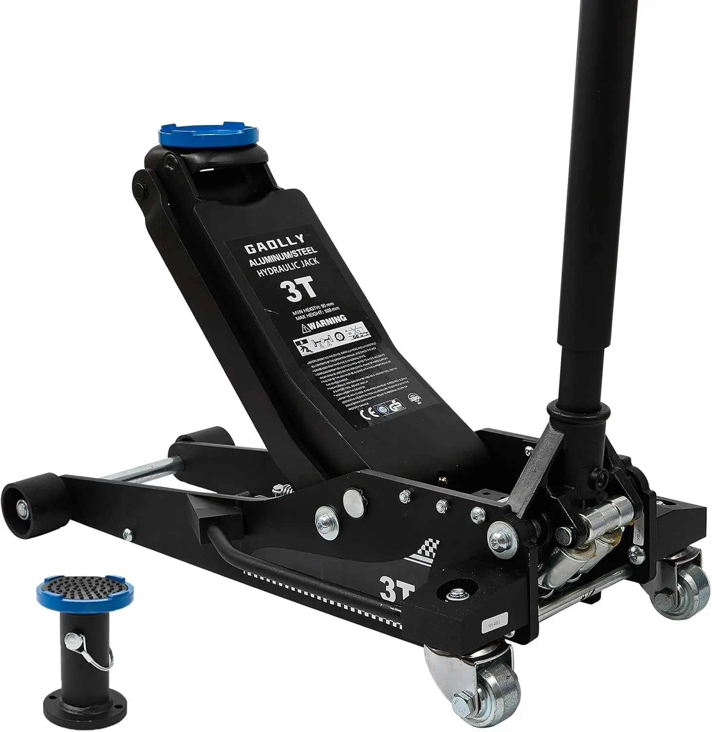 Father's Day Gift 3 Ton Floor Jack for SUV & Low Profile Cars - Aluminum/Steel Dual Piston Quick Lift Pump - 2.95" to 27.5" Lifting Range - Fits Sports Cars, Coupes, Trucks, ATVs - Safety Release Valve (Black)