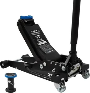 3 Ton Floor Jack for SUV & Low Profile Cars - Aluminum/Steel Dual Piston Quick Lift Pump - 2.95" to 27.5" Lifting Range - Fits Sports Cars, Coupes, Trucks, ATVs - Safety Release Valve (Black)