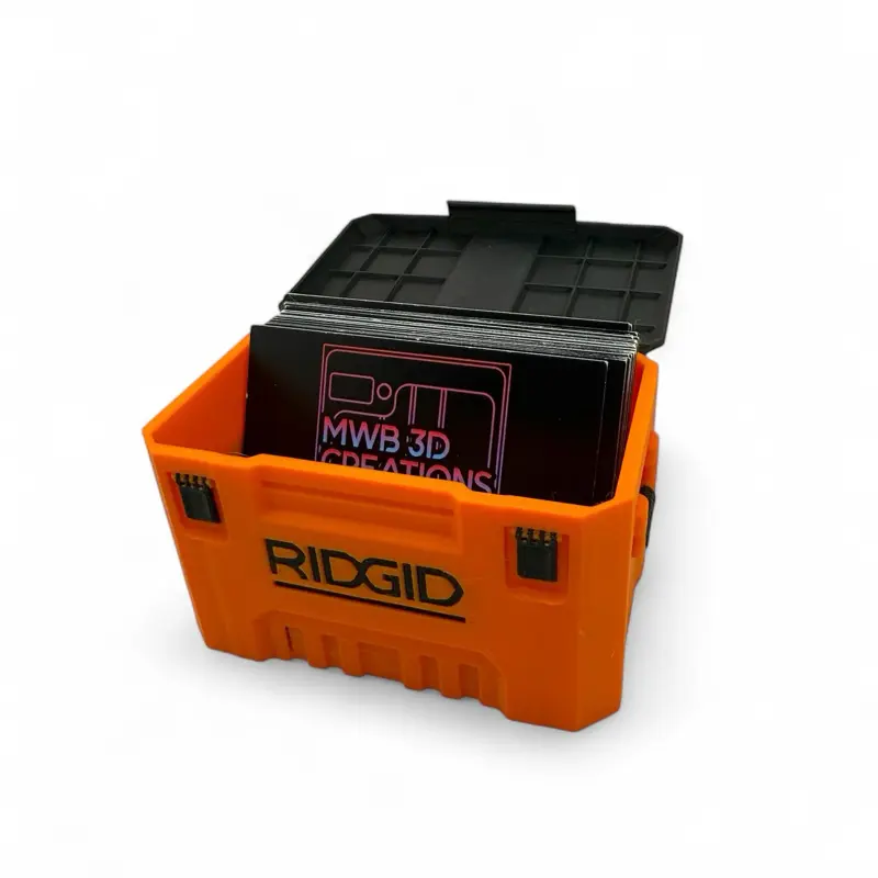 Ridgid Business Card Holder/Stash Box for Office and Tradesman