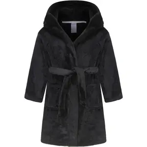 P-AD023     Kids Toddler Boys Girls Fleece Robe Soft Hooded Bathrobe Pajamas Sleepwear 2-16 Years
