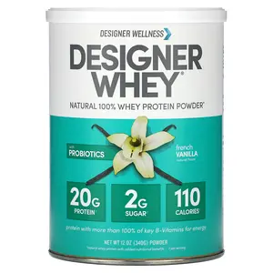 Designer Wellness Designer Whey, Natural 100% Whey Protein Powder, French Vanilla, 12 oz (340 g)