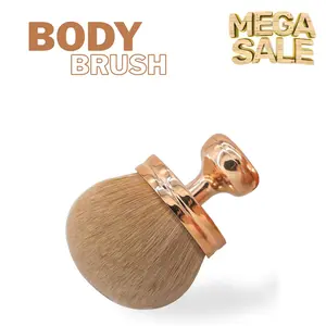 Extra Large Body Makeup Brush For Self Tanner, Self Tan Back Applicator, 74mm Wide-headed Kabuki Brush For Bronzers Blend Self Tanning Applicator, Oval Face Leg Makeup Brush With Drawstring Bag