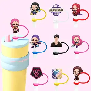 20 Piece K-Pop Demon Hunter Straw Covers for 30 & 40 Oz Glass Cups, Reusable Colorful PVC Protection Caps, 10 Mm Diameter Straws, Drink Protectors