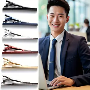 Set of 12 Wedding Business Tie Pin Clips,Tie Clips for Men, Simple Tie Bar Clip Set for Regular Ties Necktie