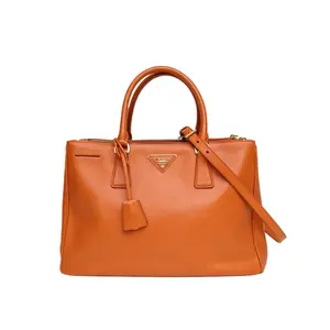 Pre-owned PRADA 【Diz】PRADA Galleria Large sized Orange Calfskin Pristine
