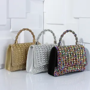 Bacchus Fashion Mini Square Bag Handbag with Diamond-Studded Decor, Available in Multiple Colors, Crossbody & Underarm Styles