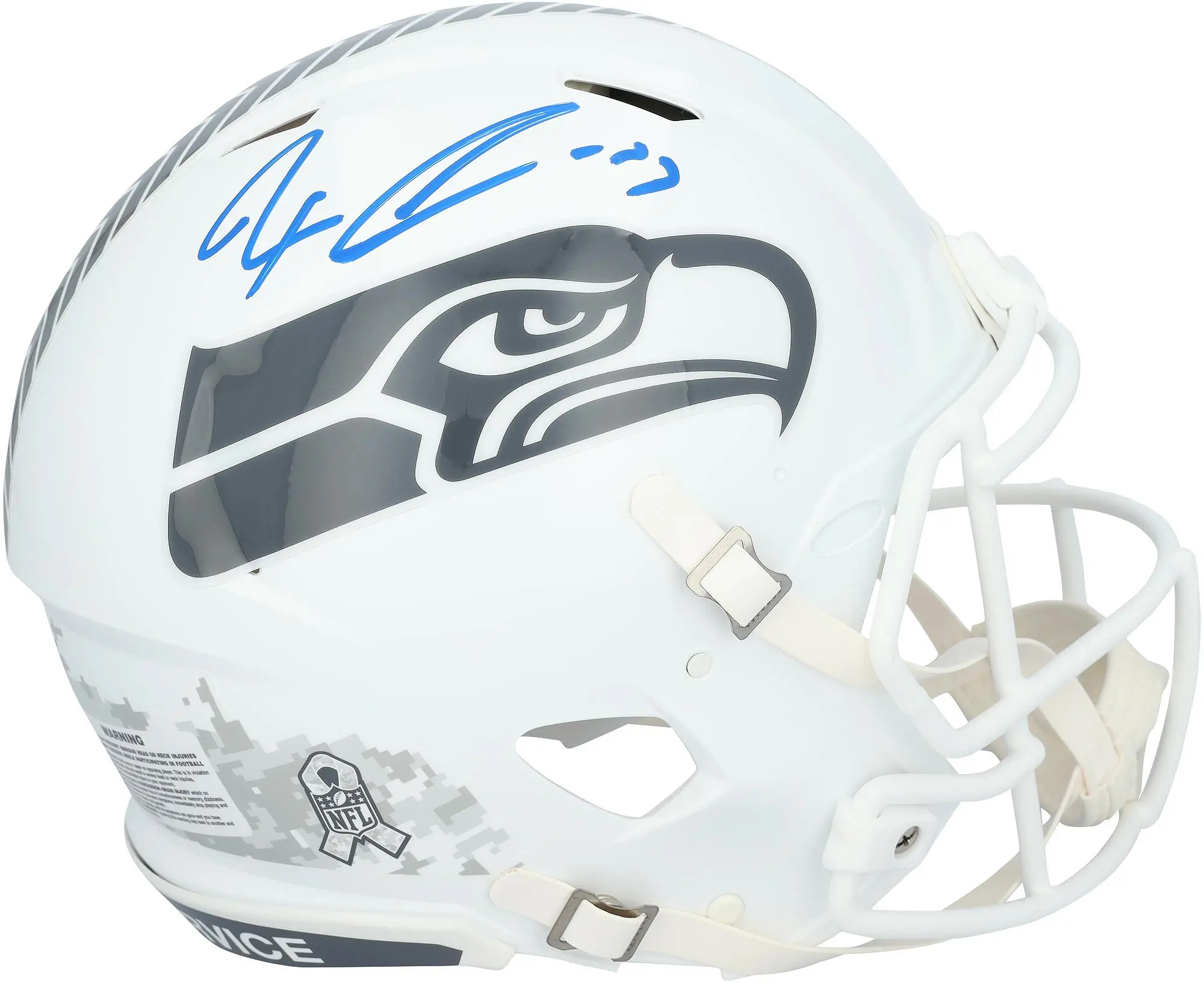Jaxon Smith-Njigba Seattle Seahawks Autographed Riddell 2024 Salute To Service Speed Authentic Helmet - Fanatics Authentic Certified