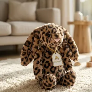 Jellycat Cobblehop Leopard Print Bunny Plush Toy – Soft Cuddly Stuffed Animal, Unique Bunny Gift, Nursery Decor, Cute Plushie Friend