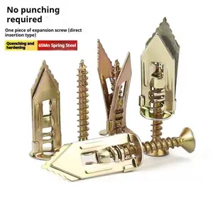 100PCS/200PCS Self-DrillingSpringDrywall Anchors Kit No Drill Needed EasyHang for Home & Office Includes 100Anchors 100 Screws for Quick InstallAdjustable Hooks & Bracket