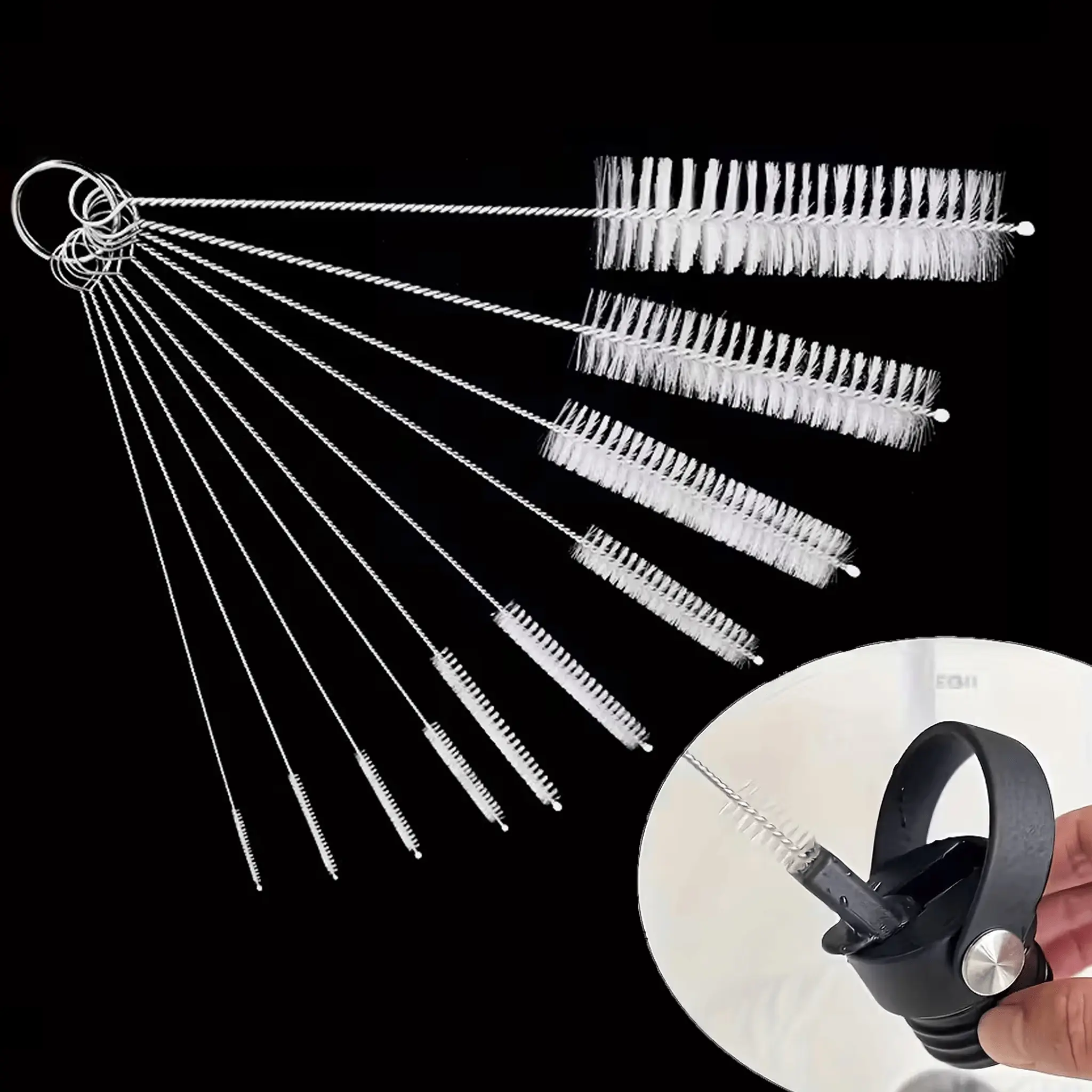 10-Piece Extra-Long Reusable Cleaning Brush Set, Easily Clean Sippy Cups & Bottles, Dishwasher-Safe, Perfect Gift for Christmas & Easter