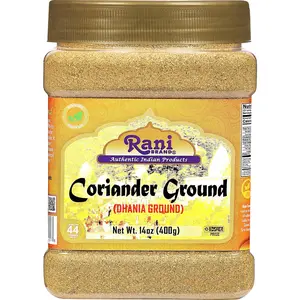 Rani Coriander Ground Powder (Indian Dhania) Spice 14oz (400g) PET Jar ~ All Natural | Salt-Free | Vegan | No Colors | Gluten Friendly | NON-GMO | Kosher | Indian Origin