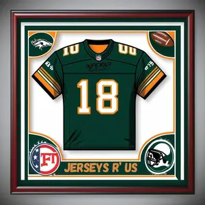 1V1 Custom Football Framed Jersey Authenticated BREAK