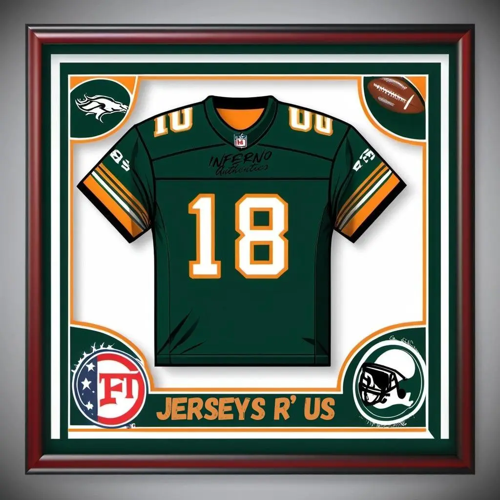 PYD Custom Football Framed Jersey Authenticated