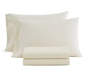 Martha Stewart Stripe White/Buttercup Cotton King Sheet Set