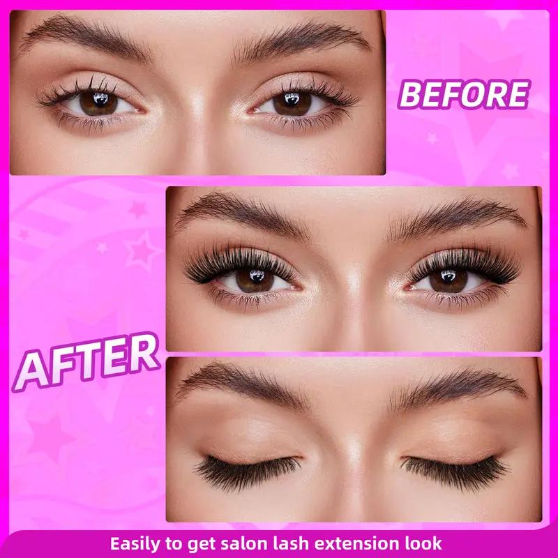 2 Pcs Magnetic Eyelashes Kit,  Magnetic Lashes with Applicator, Natural-Looking Wispy Magnetic Eyelashes for Women, Reusable False Eyelashes Kit