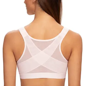 MELENECA Women's Front Closure Wirefree Post Surgery Plus Size Back Support Posture Bra  minimizer bra for women, Fabric, Mesh