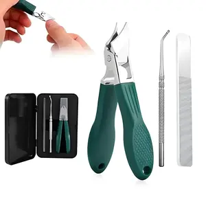 Splash-Proof Nail Clipper Set, Nail Grooming Kit, Ideal for Thick Inward Growing Toenails, Stainless Steel, Home Manicure Tool, Personal Care, Pedicure Tool, Nail Trimmer Kit