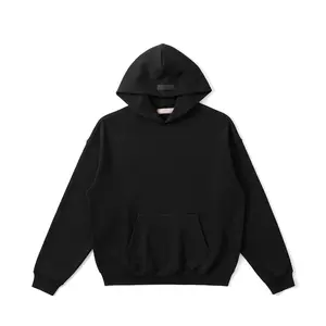 Essentials Pullover Hoodie Stretch Limo Black OVER SIZE Casual Style Trendy Streetwear Comfortable & Stylish for Everyday Wear【tiktok shop deals】#gifts for him#clearance deals today#street wear