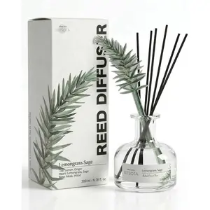 Reed Diffuser Set for & Home, Long Lasting Oil, Bottle Home Fragrance with Sticks, Gift for Woman, 9.85oz (280ml) (Lemongrass Sage)