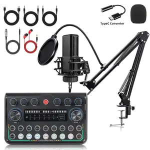 Safring 2026 Upgraded Podcast Equipment Bundle, Recording Studio Package with Pro Audio Interface(4 Customize SE) and Podcast Microphone for Gamer Podcasting, Recording, Singing, Streaming