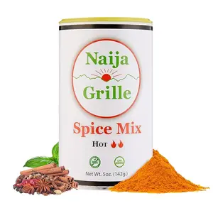 Naija Grille Spice Mix - Hot 5oz, Nigerian Chicken Seasoning, Low Sodium, Perfect for Chicken, Beef, Seafood, Veggies, Fruits, and Snacks