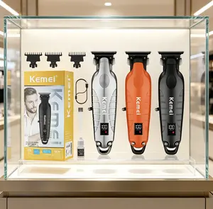 KEMEI 2293 Professional Hair/Beard Trimmer for Men Zero Gapped Hair Clippers for Barber with T Blade, Cordless Rechargeable