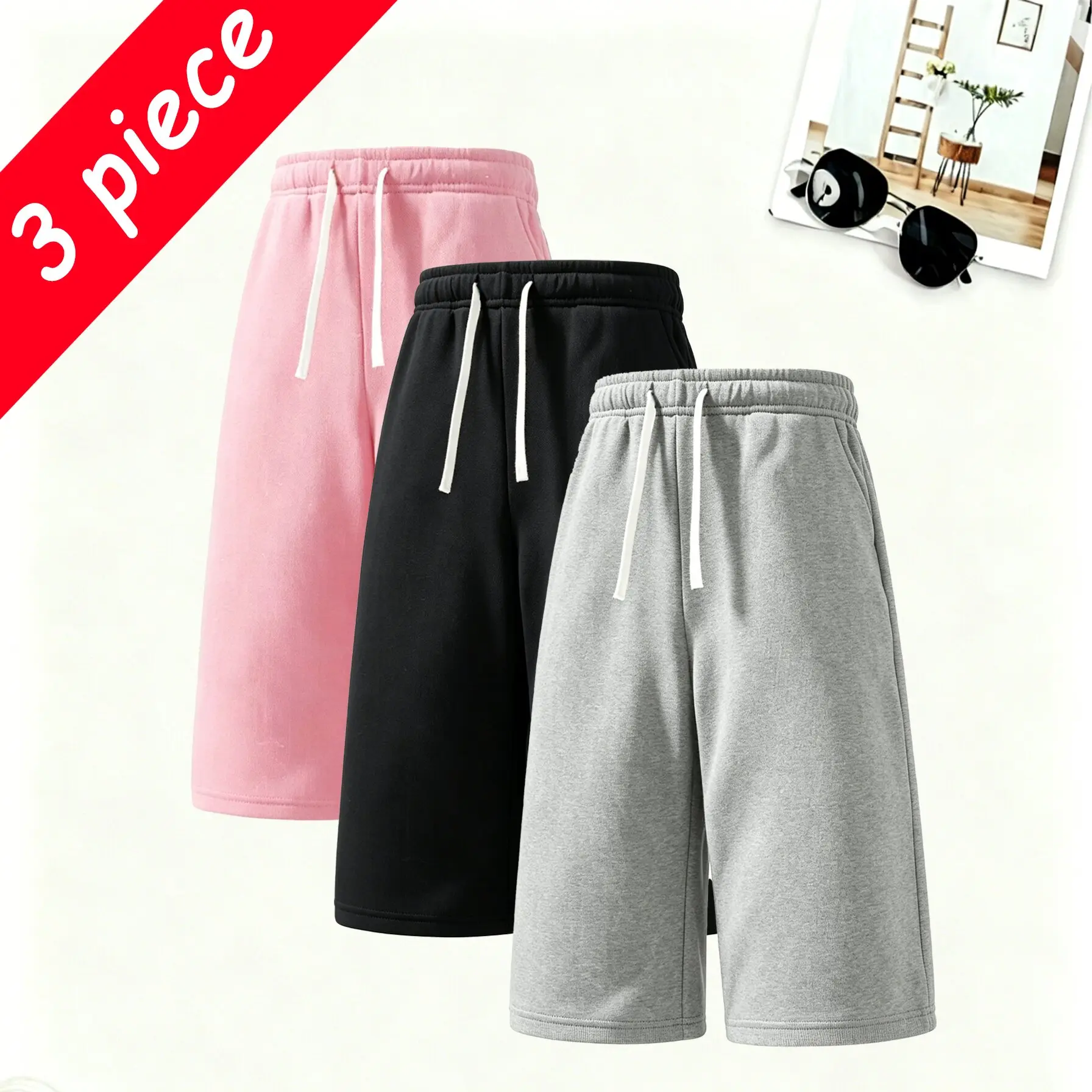 Summer Style Men’s Solid Color Capri Shorts with Waist Pocket, Lightweight and Breathable, Comfortable for Running, Fitness Training, and Casual Wear; Suitable for All Seasons — Men’s Capri Pants length three-quarter