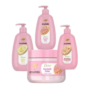 Dove Crumbl Exfoliating Body Scrub Confetti Cake, Strawberry 15 oz & Lemon Glaze, Strawberry Cake, Pack of 1 Hand-wash 12 oz Choose Below