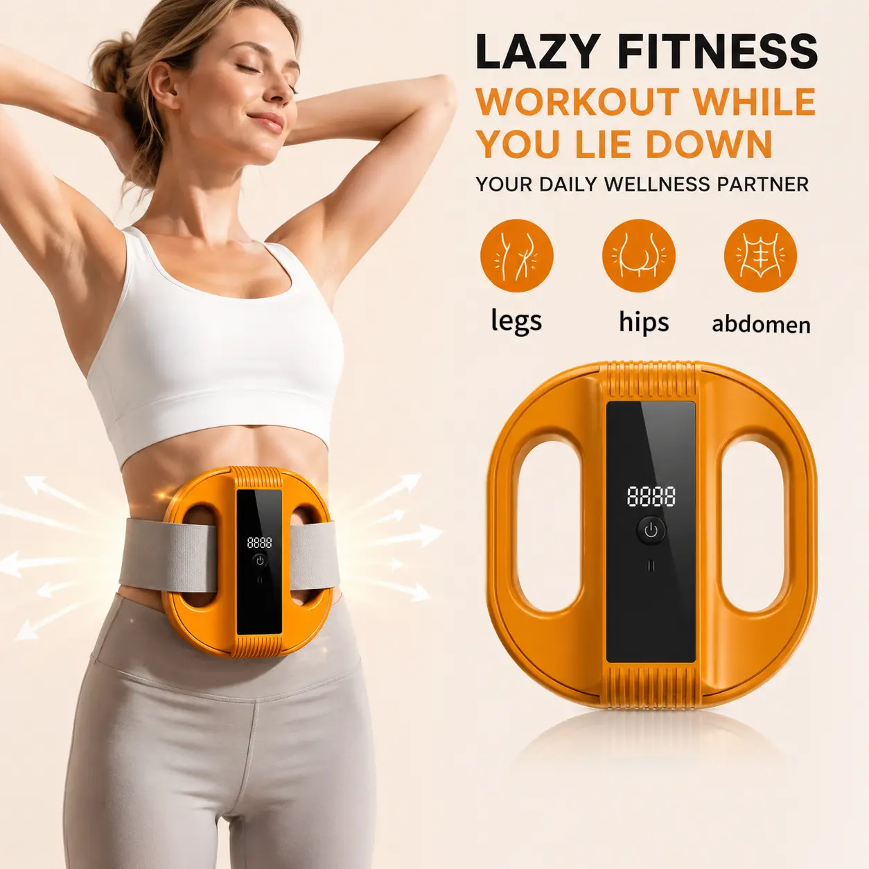 Orange Somatic Therapy Device - Home Multifunctional Full-Body Fascia Ring, 55.12ft Extra-Long Strap,  Adjustable Massager Strap, Portable Fascia Release Tool, Muscle Massager, Relaxation Aid, Ideal Gift for Parents (Home/Work Use), Fascia Release Tools