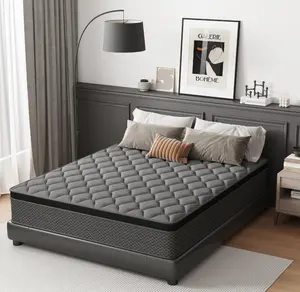 SEEUO 10/12/14 Inch Hybrid Mattress, Twin Full Queen King Size, Medium Plush Comfort with Cooling Gel Memory Foam & Pocket Springs, Pressure Relief & Lumbar Support, Mattress in a Box