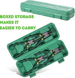 Professional spring clip pliers set with storage box — durable retaining ring removal tool, suitable for bearings, gears, and more automechanic clip removal plier shop essentials clamp