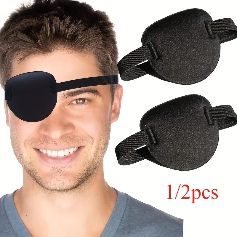 High-Quality 3d Adjustable Eye Mask, Suitable For Both Eyes - Universal Adult Size, Ergonomic Lazy Eye Mask And Pirate Costume Accessory, Eyemasks