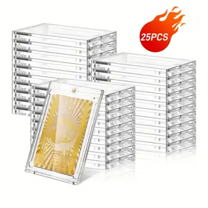 Magnetic Card Block, 5 Counts/1 Count Clear Acrylic Card Holder, Removable Protective Sleeve for Office School Dormitory, Transparent Card Holder, Office Accessories