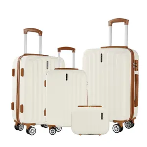 UUH Luggage Sets(4pcs/6pcs/7pcs/8pcs/9pcs) with TSA Locks - Suitcase for Travel, Basic Functional Luggage TSA Lock Spinner Wheels Lightweight–Affordable Entry-Level Option