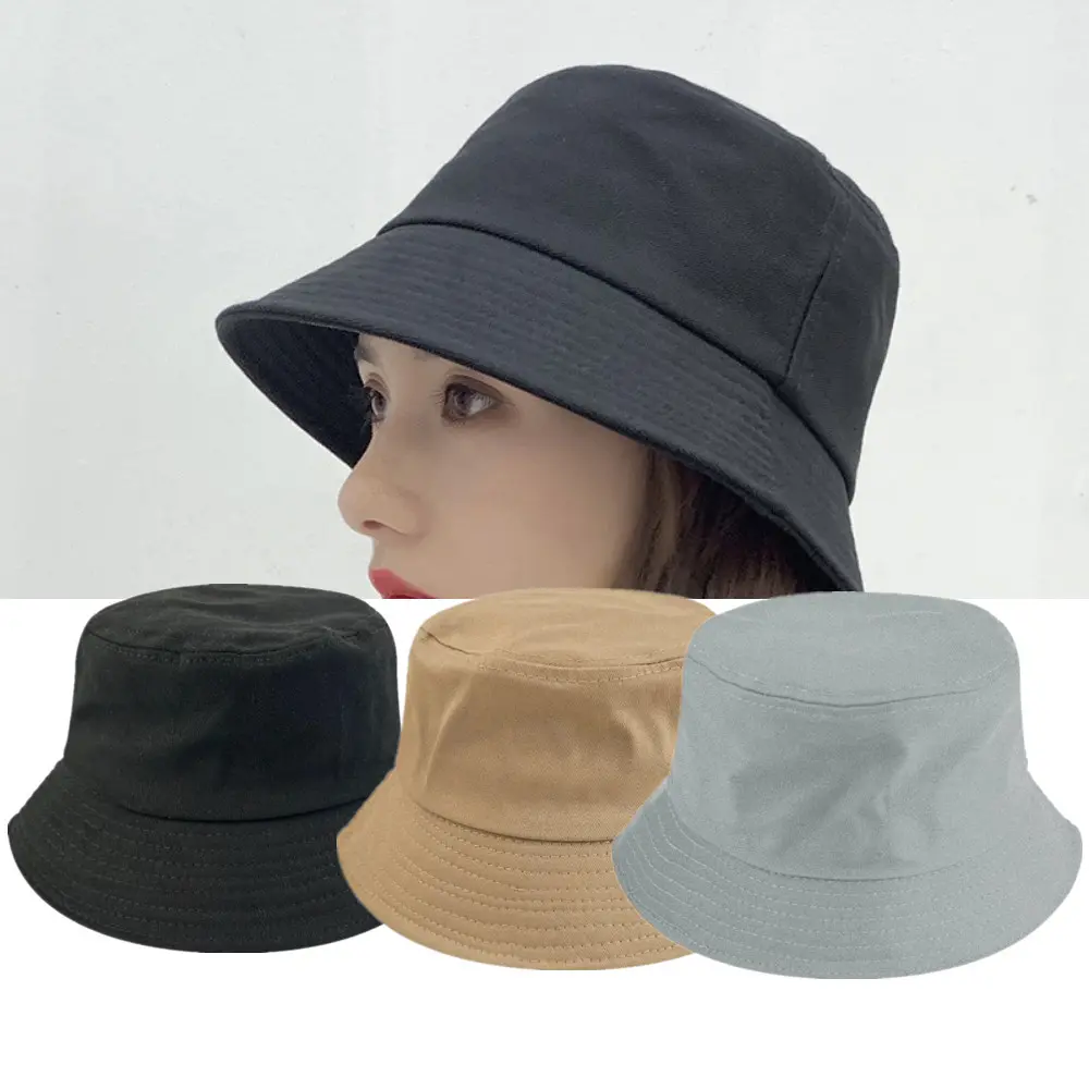 Unisex 2-Piece Cotton Bucket Hats, Beach Fishing Sun Protection Accessories, Outdoor Sun Hat Set