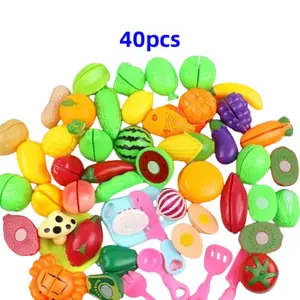 Fruit & Vegetable & Kitchen Utensils Shaped Pretend Play Toy Set, 1 Set Simulated Kitchen Toy, Pretend Play Toy for Kids, Play Kitchen Accessories