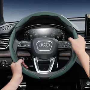 For Audi Steering Wheel Cover – Perforated Breathable Leather, Sectional Ultra-Thin Design, Protects the Steering Wheel. Compatible with A3 A4 A5 A6 A7 A8 Q2L Q3 Q4 Q5L SQ5 Q6L Q7 SQ7 Q8 RS Q8 S8L S7 S6 S5 S4 RS 4 RS 5 RS 6 RS 7 A8L
