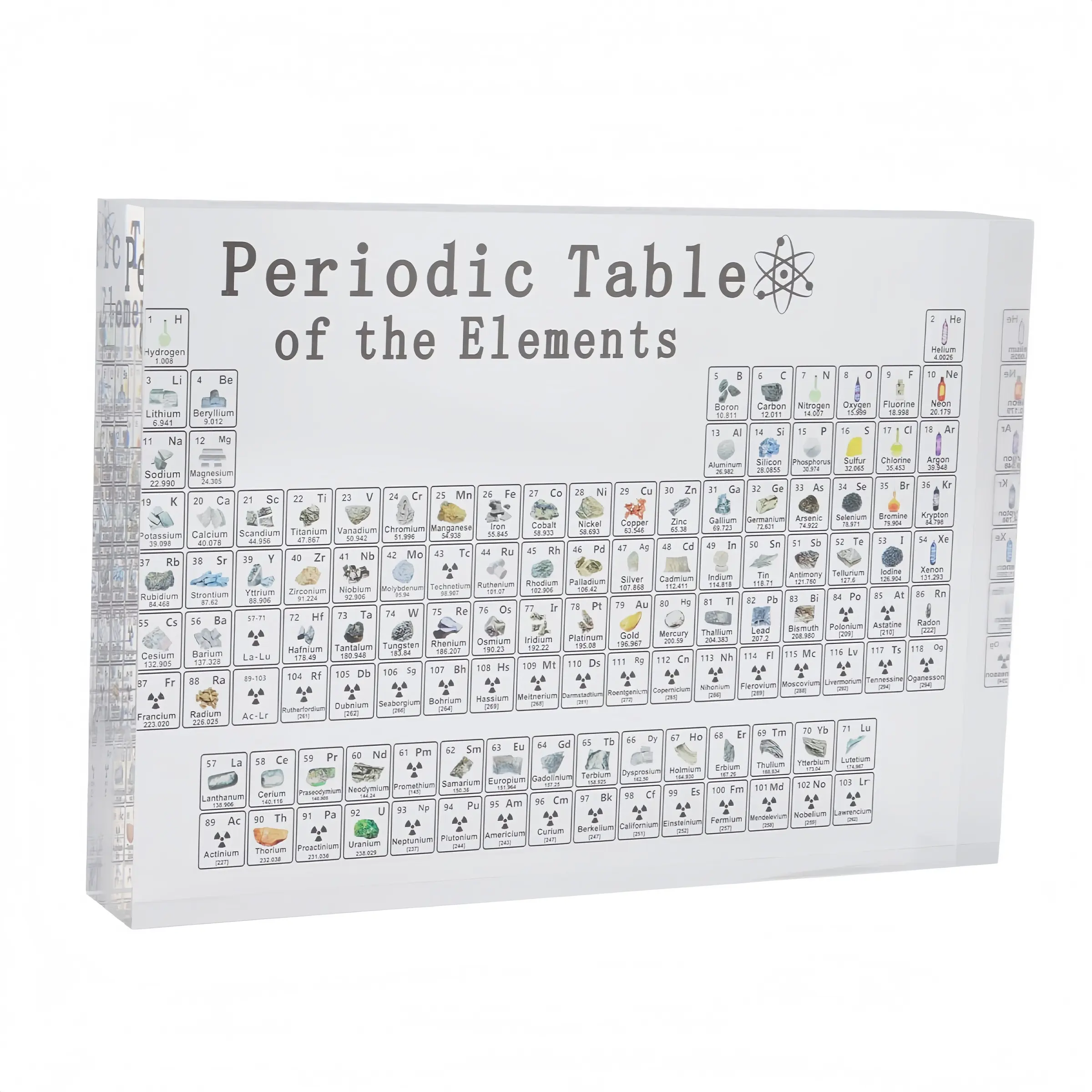 Periodic Table with Real Elements, 1 Count Acrylic 3D Periodic Table with Flange Pocket, Visual Learning Tools, School & Educational Supplies, Teaching Supplies, Classroom Supplies, Office Decor