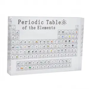 Periodic Table with Real Elements, 1 Count Acrylic 3D Periodic Table with Flange Pocket, Visual Learning Tools, School & Educational Supplies, Teaching Supplies, Classroom Supplies, Office Decor