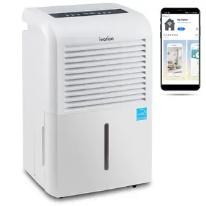 Ivation 4,500 Sq Ft Smart Wi-Fi Energy Star Dehumidifier, Hose Connector, Humidity Control & More