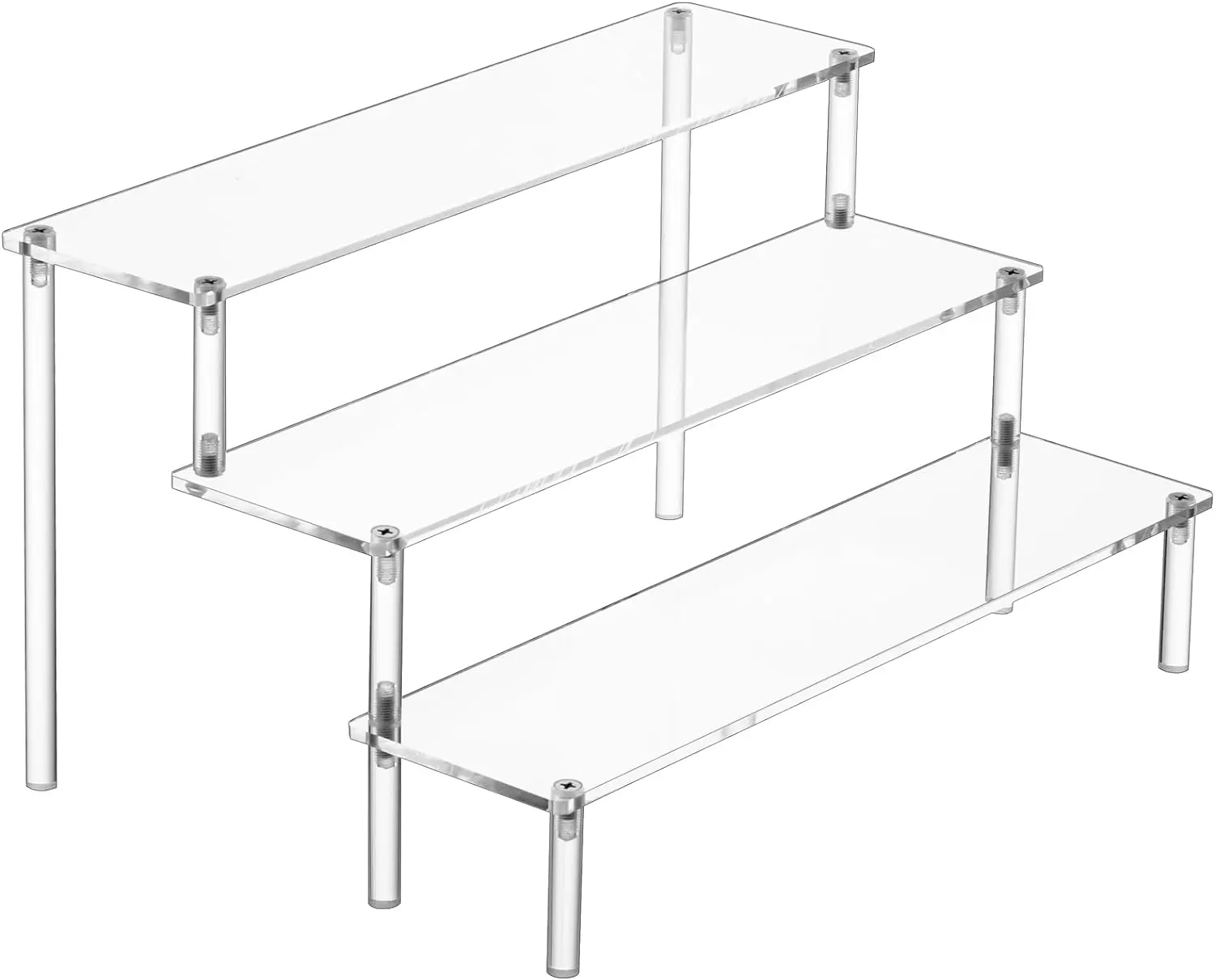 3 Tier Clear Display Stand for Perfume,Cologne,Fragrance,Cosmatics,Figures,Cupcake,Dessert,Desktop Organizer and Decor Rack set